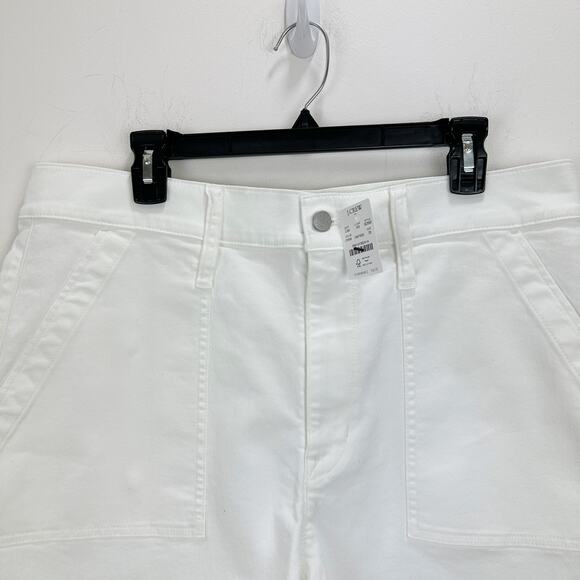 J.Crew White Utility Denim Short High Waist Pockets Classic Womens US 33 NWT - Picture 10 of 11